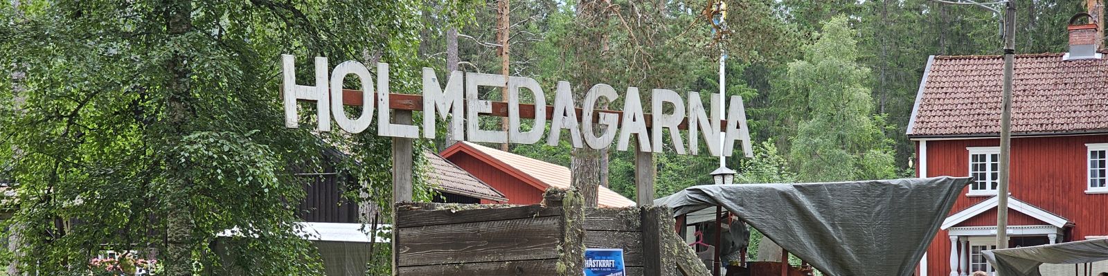 Skyltet Holmedagarna och marknadsplatsen